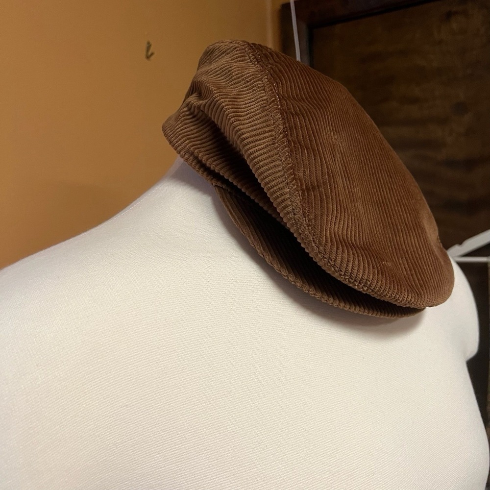True Vintage 1970s Jc Penneys Beige Brown Courduroy Hat NWT deadstock